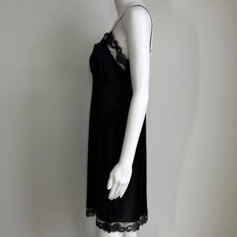 Trina Turk Lace Trim Slip Dress in Black – Size M - Picture 4 of 7